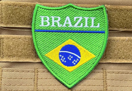 Brazil Flag Patch (3 Inch) Velcro Badge