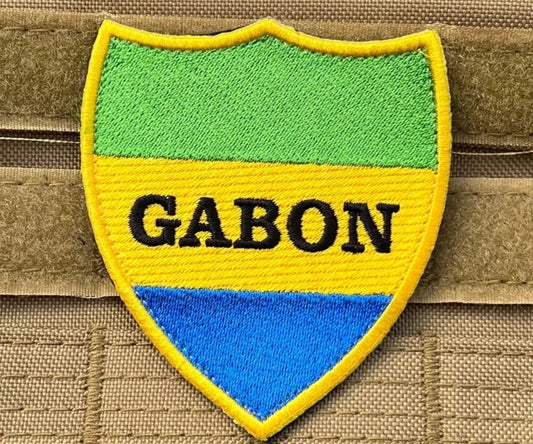 Gabon Flag Patch (3 Inch) Velcro Travel Badge (Hook + Loop)