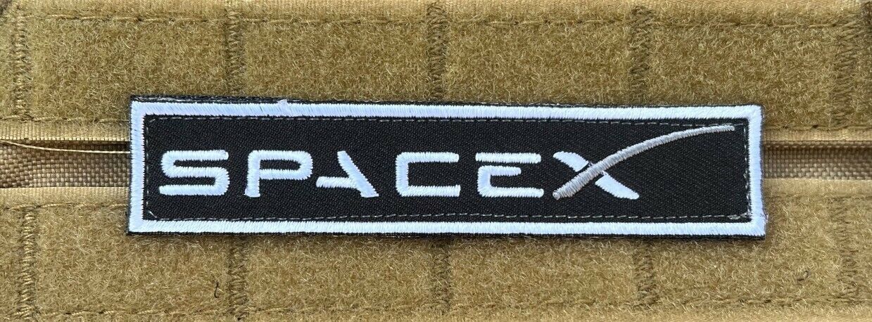 SpaceX Logo Patch (4 Inch) Velcro Badge (Hook + Loop) Nasa Space X Patches